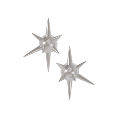 Spiked ball shaped silver earrings