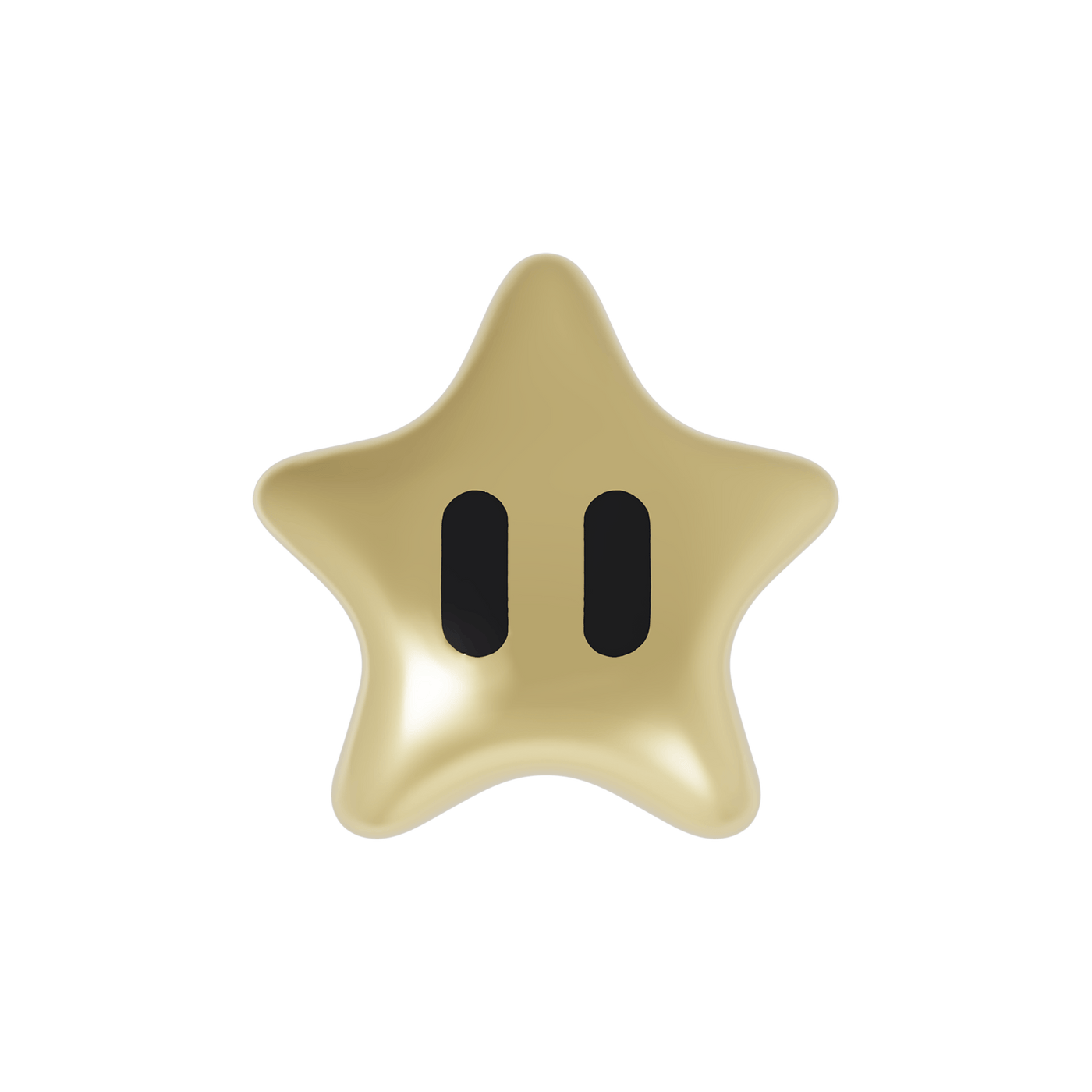 Super Star-shaped earring  with two black eyes in gold