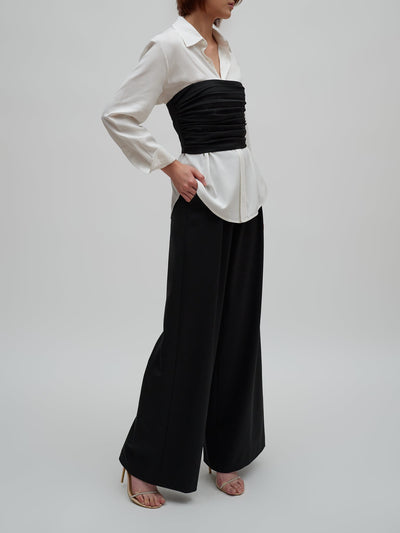 Black Shirred Strapless Top Overview