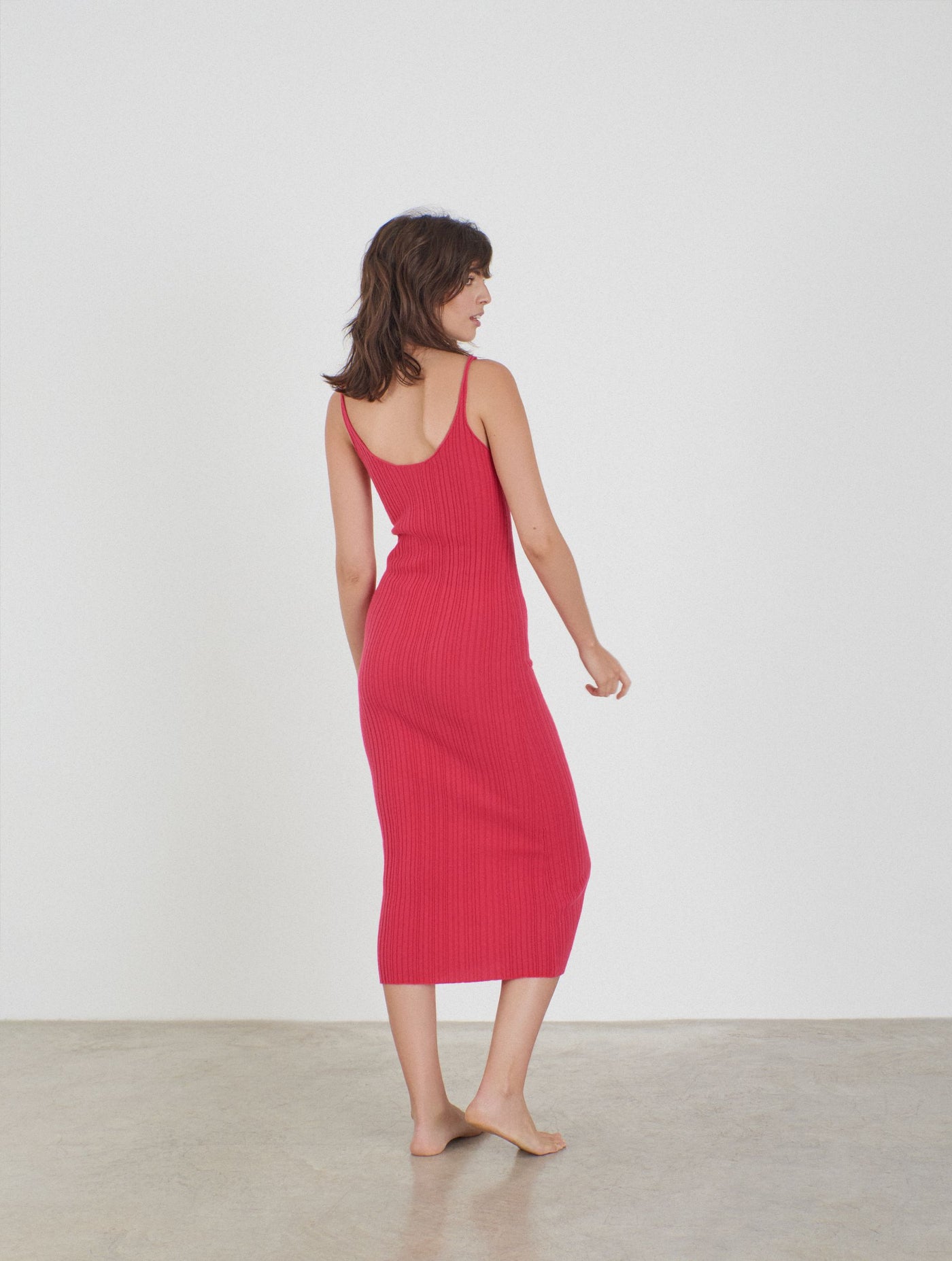 Cashmere knitted roundneck dress