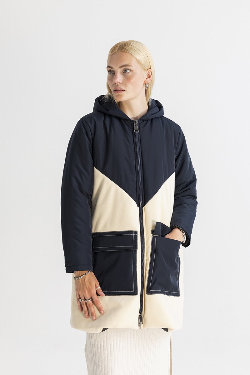 Women's Colorblock Hooded Puffer Jacket