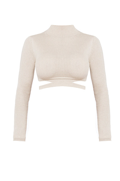 Fitted ribbed-knit crop top