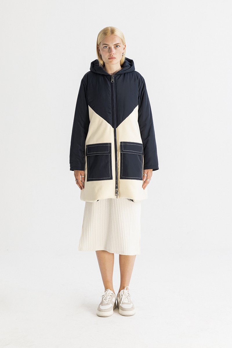 Women's Colorblock Hooded Puffer Jacket