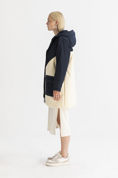 Women's Colorblock Hooded Puffer Jacket