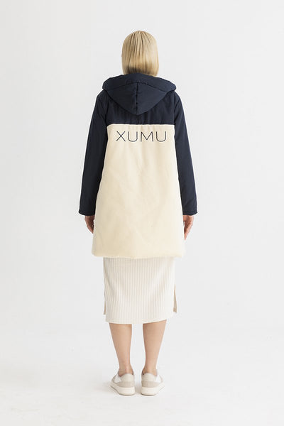 Women's Colorblock Hooded Puffer Jacket