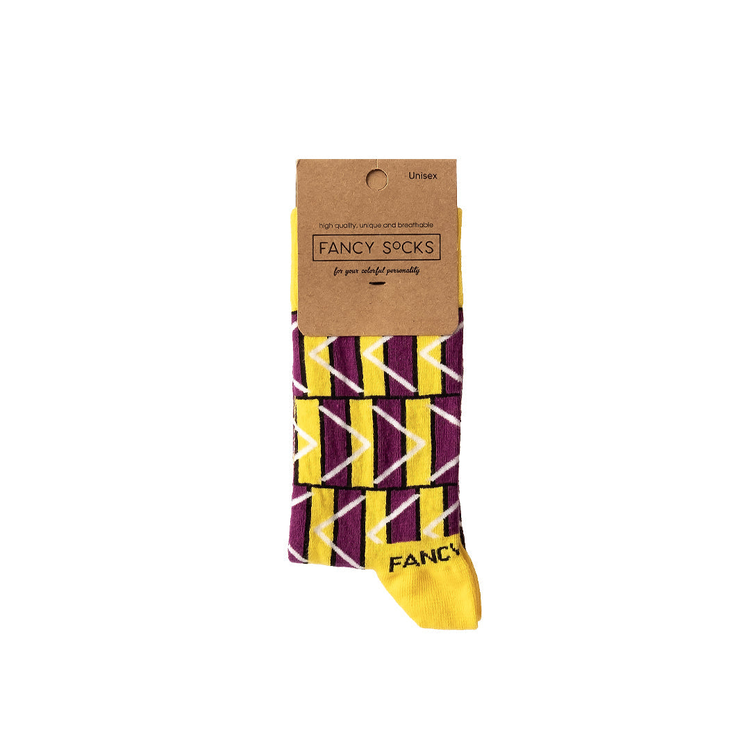 2 Pack Green and Purple Geometric Socks