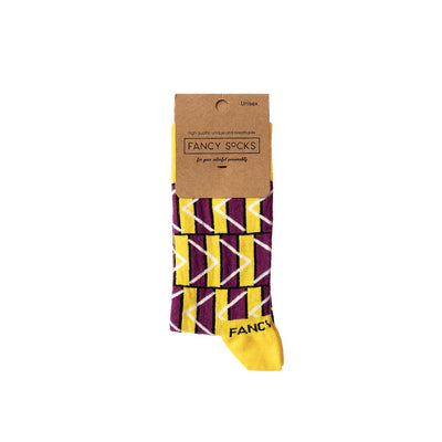 3 Pack Yellow-Purple-White Set of Socks