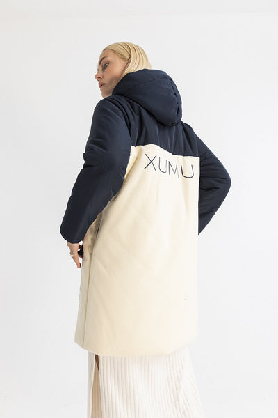 Women's Colorblock Hooded Puffer Jacket