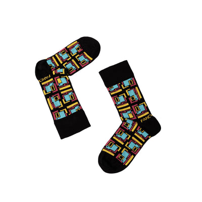 Black Geometric Unisex Socks