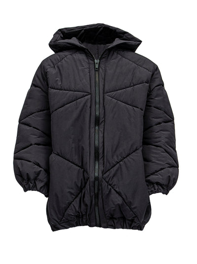 Kerry - Diagonal Stitch Hooded Puffer Jacket