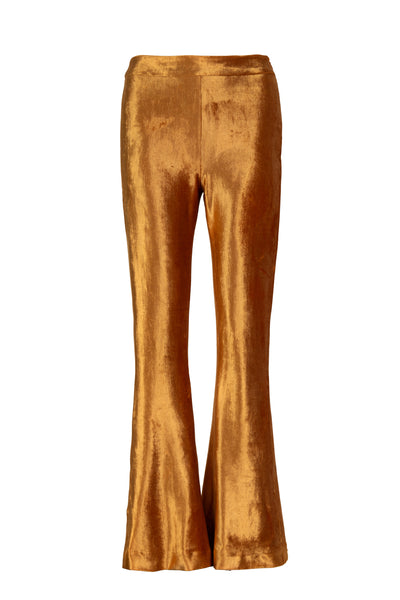 Bronze Velvet Bell Pants