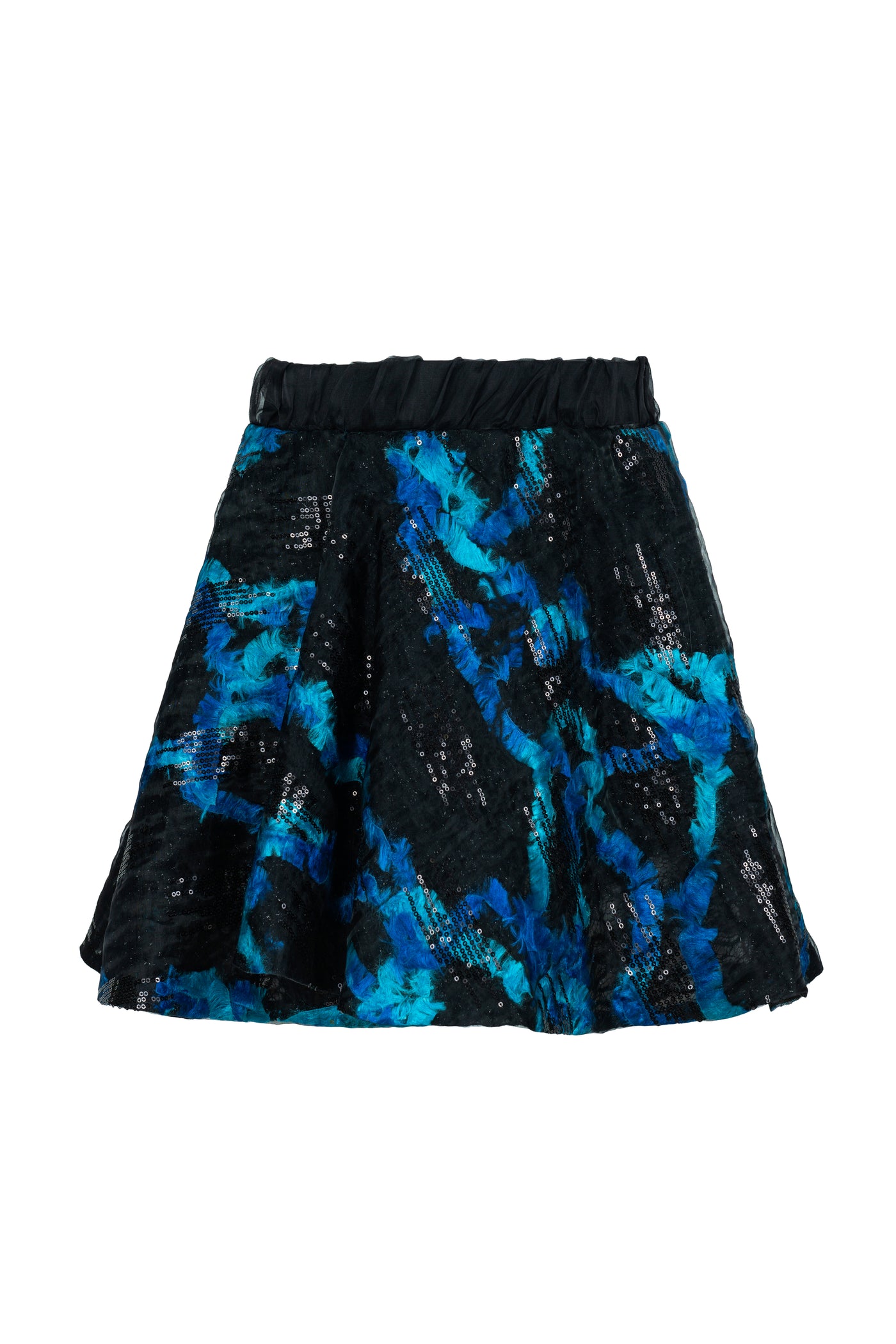 Blue and Black Evasé Skirt
