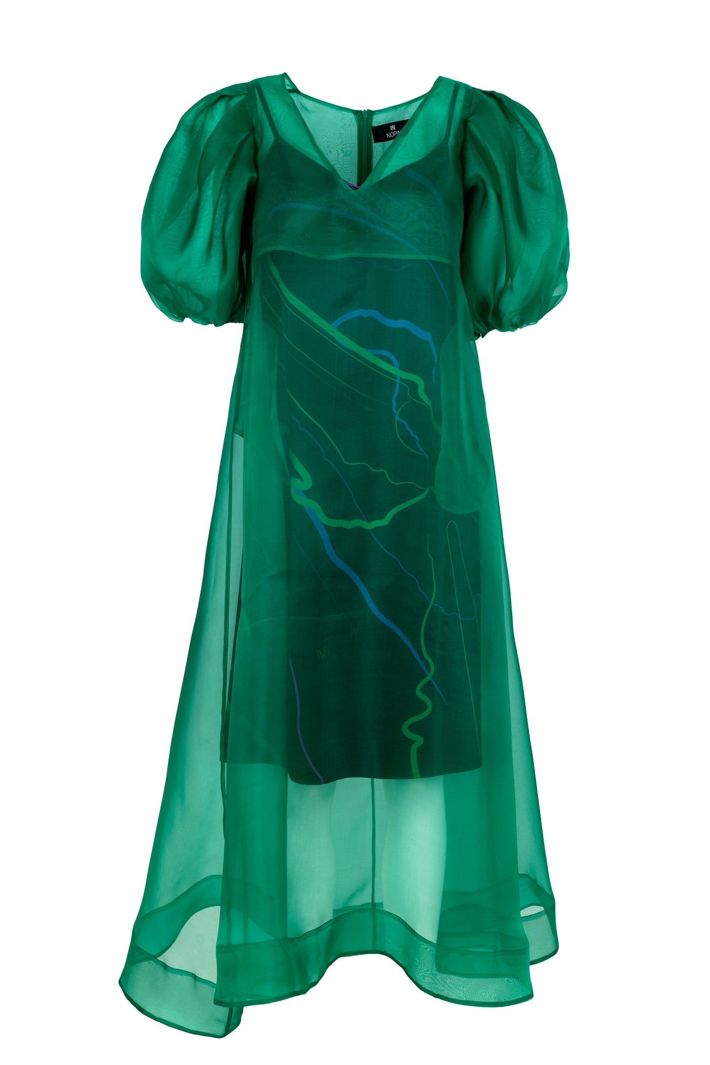 Green Silk Organza Dress