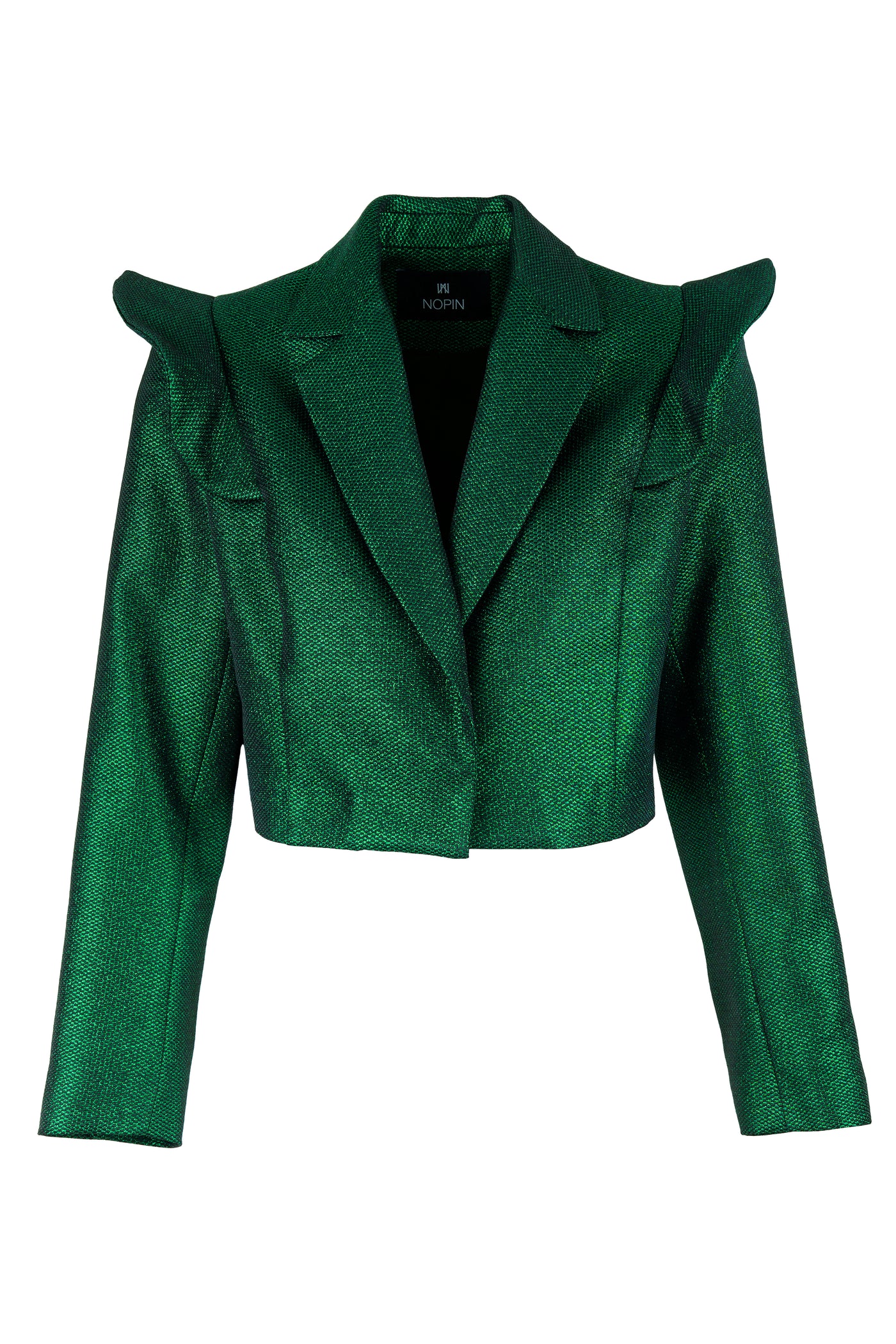 Glossy Green Short Blazer