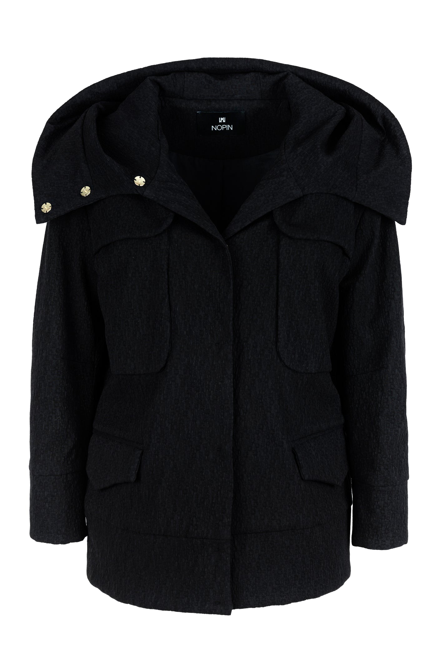 Oversized Black Jacket with Hood