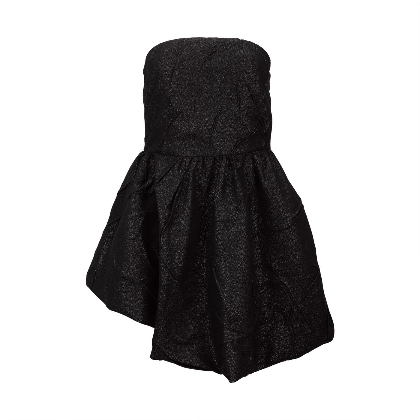 Mini Bandeau Shiny Black Dress