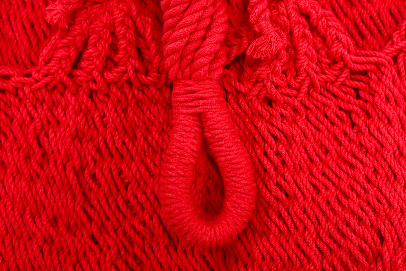 Classic Red Cotton Hammock (Wooden Bar)