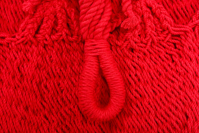Classic Red Cotton Hammock (Wooden Bar)