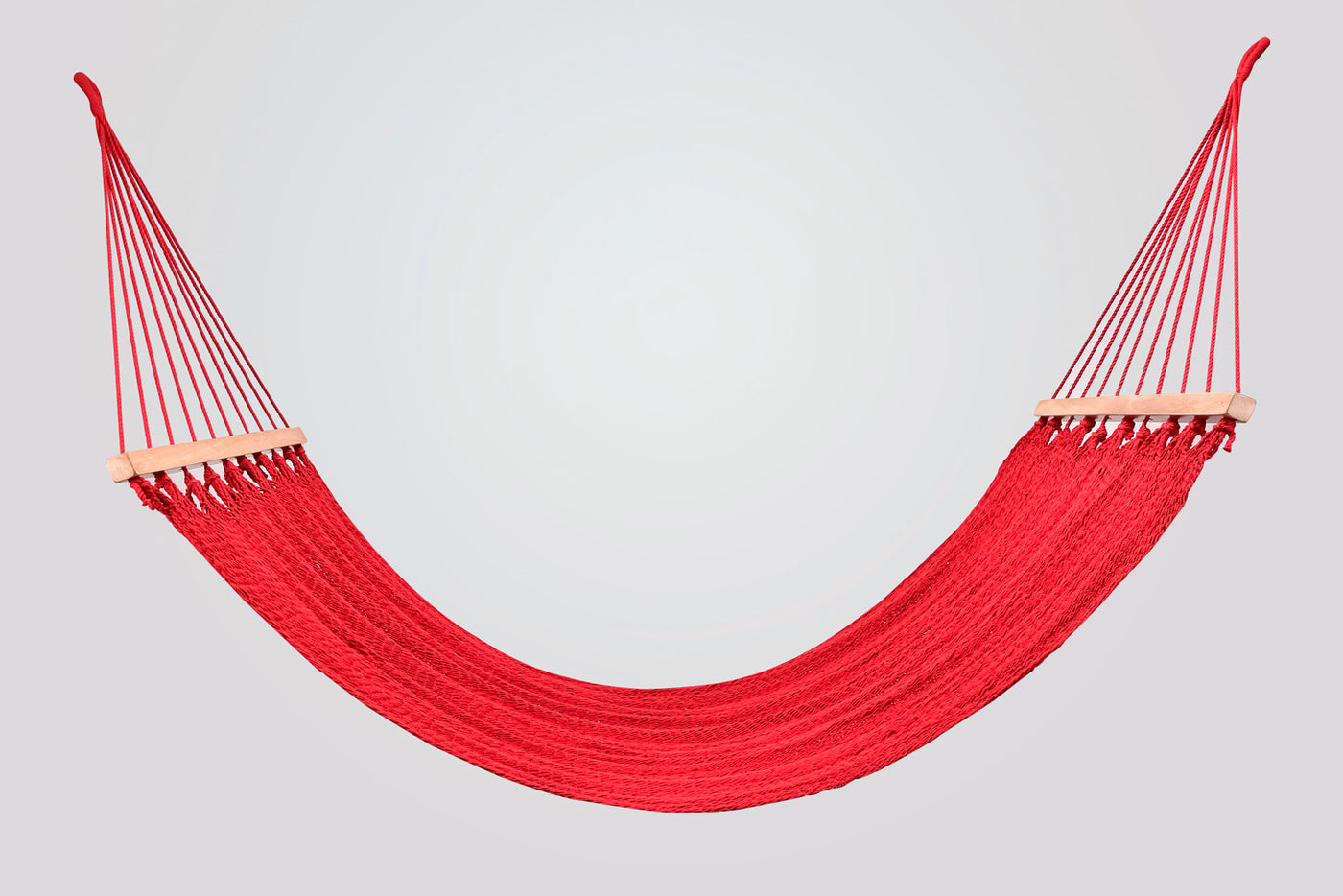 Classic Red Cotton Hammock (Wooden Bar)