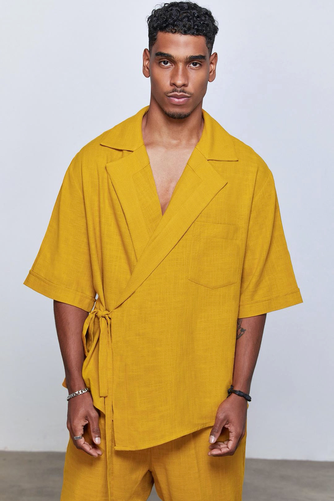 Deluxe Mustard % 100 Linen Set - Limited Edition