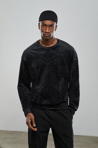 Black Authentic Velvet Sweatshirt