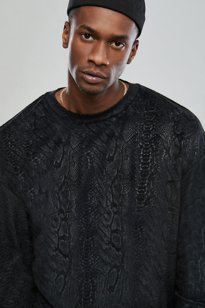 Black Mamba Velvet Sweatshirt