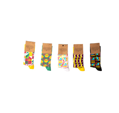 Black Geometric Unisex Socks