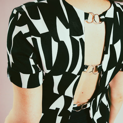 Black and White Top - Out of Sync Wales - The Clothing Lounge