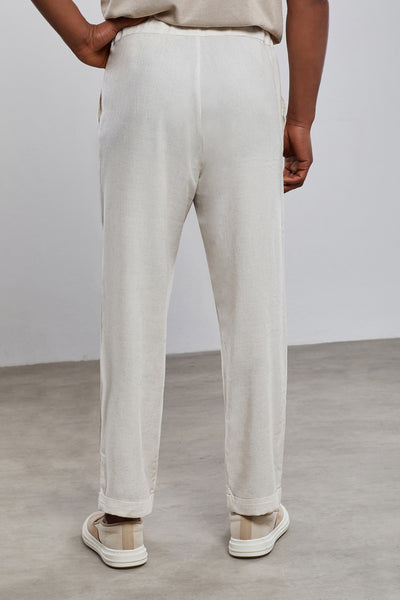 Sand Comfort Fit Jogger Waist %100 Linen Pants