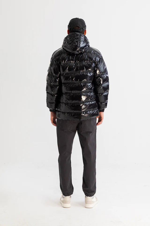 Downsized Men's - Black Hooded Puffer Jacket