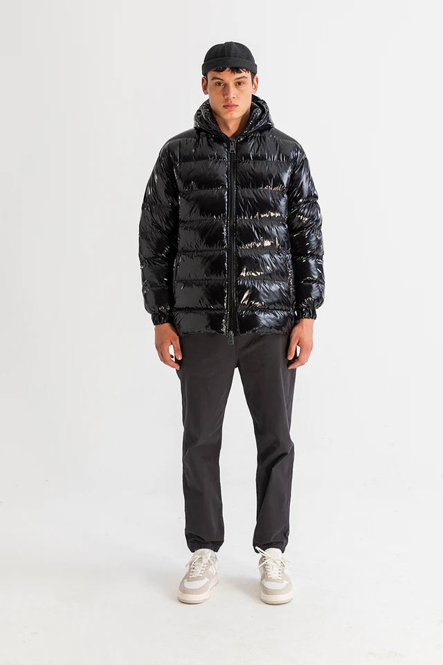 Downsized Men's - Black Hooded Puffer Jacket