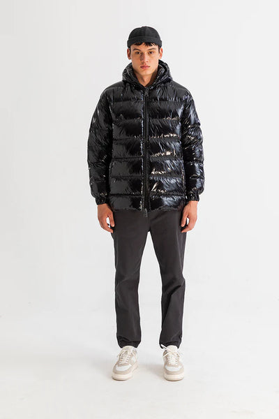 Downsized Men's - Black Hooded Puffer Jacket