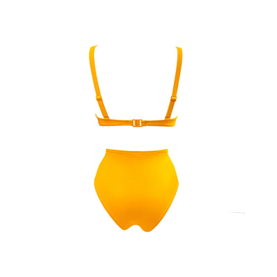 Mustard yellow women's high waist bikini set