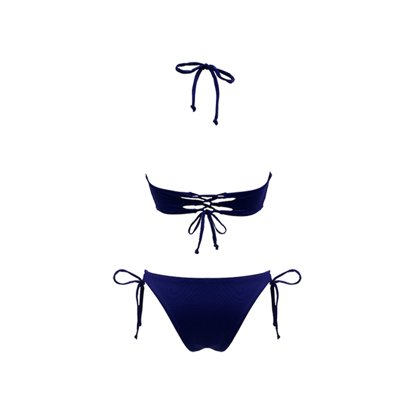 Navy blue bandeau bikini set
