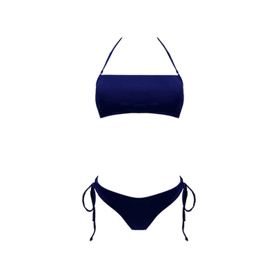 Navy blue bandeau bikini set