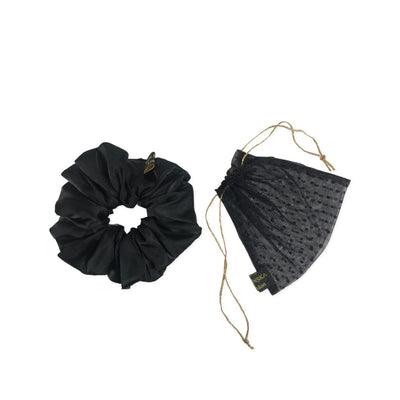 Black satin scrunchie