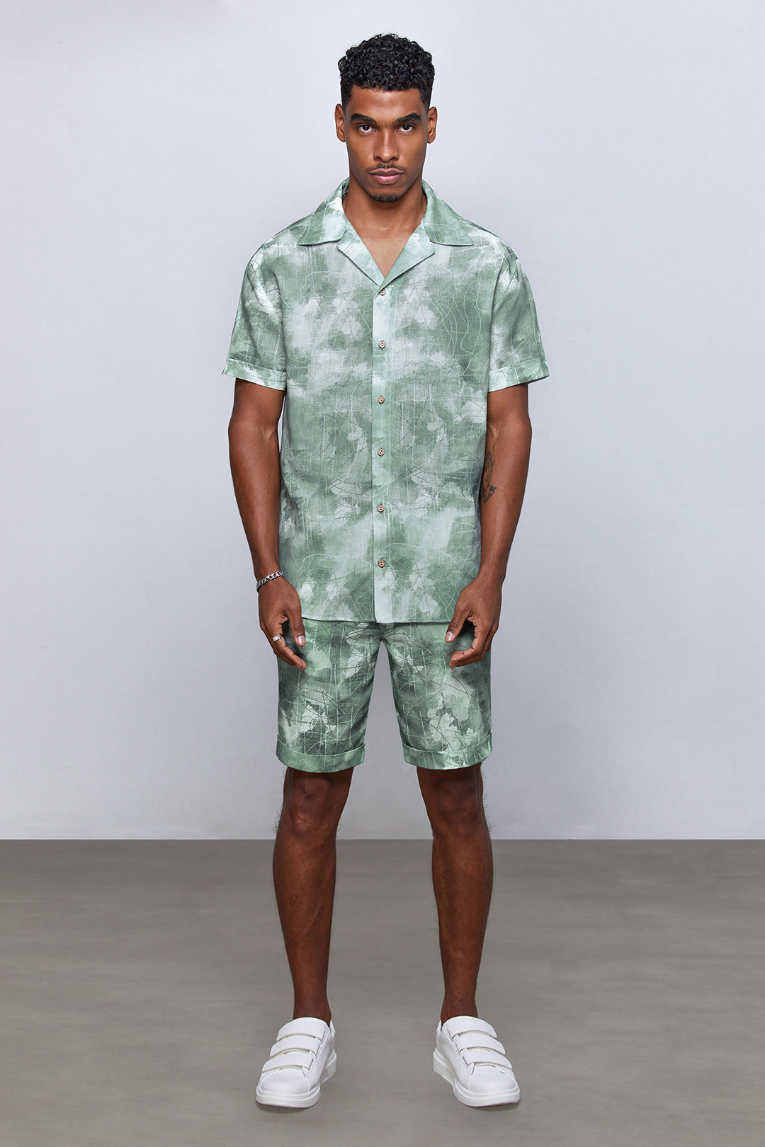 Forest %100 Linen Oversize Shirt