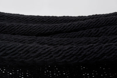 Boho Black Cotton Hammock with Tassels