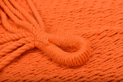 Vivid Orange Cotton Hammock (Wooden Bar)