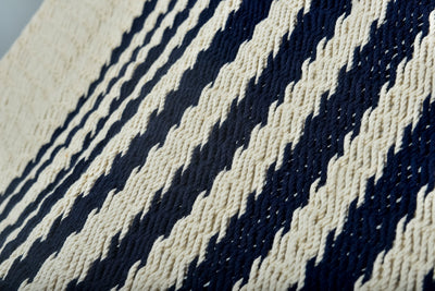 Colonial Navy Blue Cotton Hammock with Tassels (Wooden Bar)