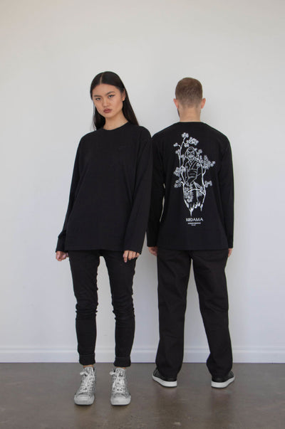 Black Urban Nature Unisex Long Sleeve T-shirt - Kodama Apparel - The Clothing Lounge