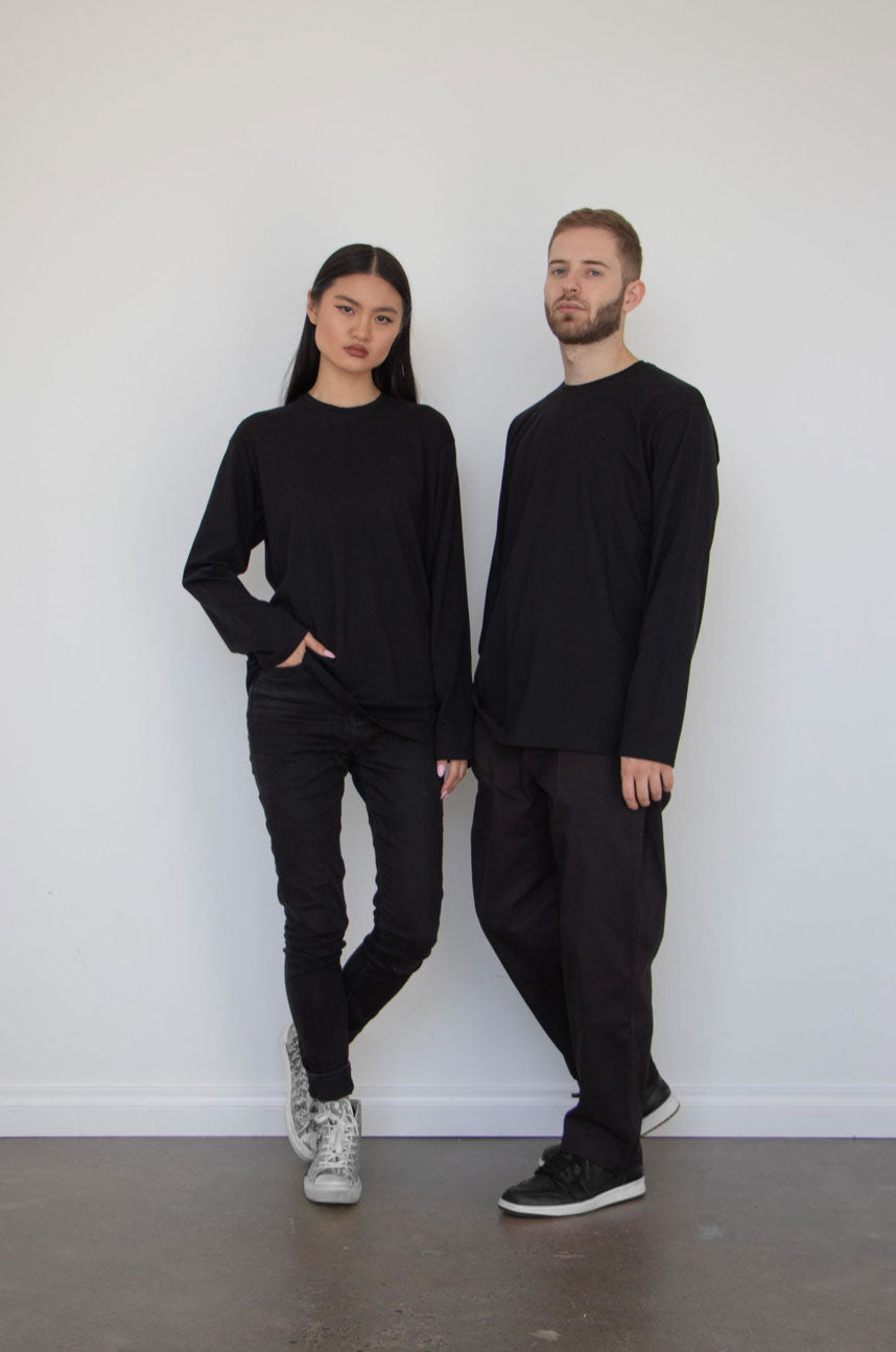 Black Urban Nature Unisex Long Sleeve T-shirt - Kodama Apparel - The Clothing Lounge