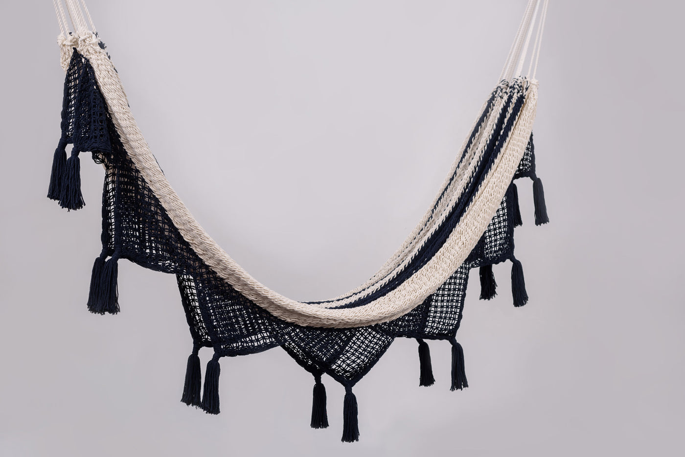Colonial Navy Blue Cotton Hammock with Tassels