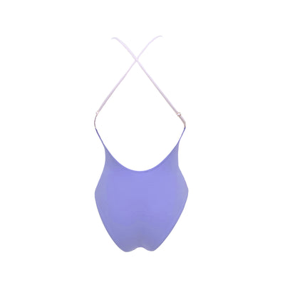 White and purple women's one piece swimsuit