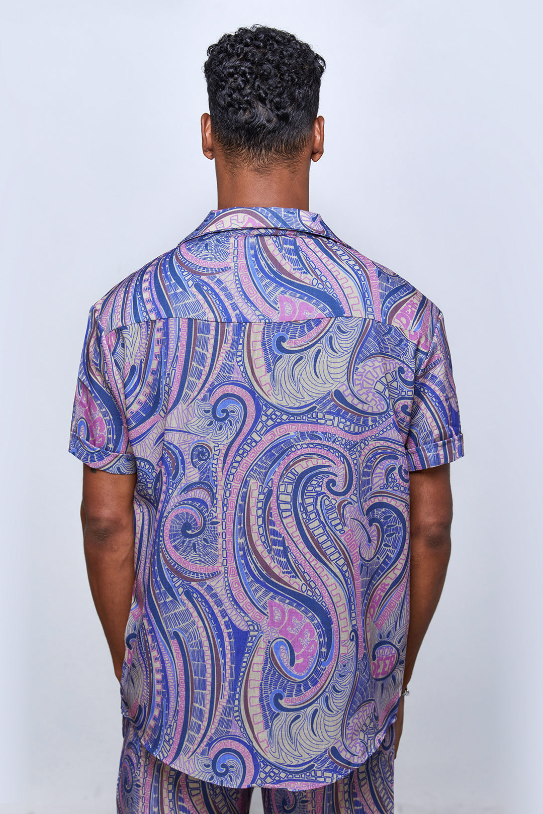 Purple Hypnosis %100 Linen Oversize Shirt