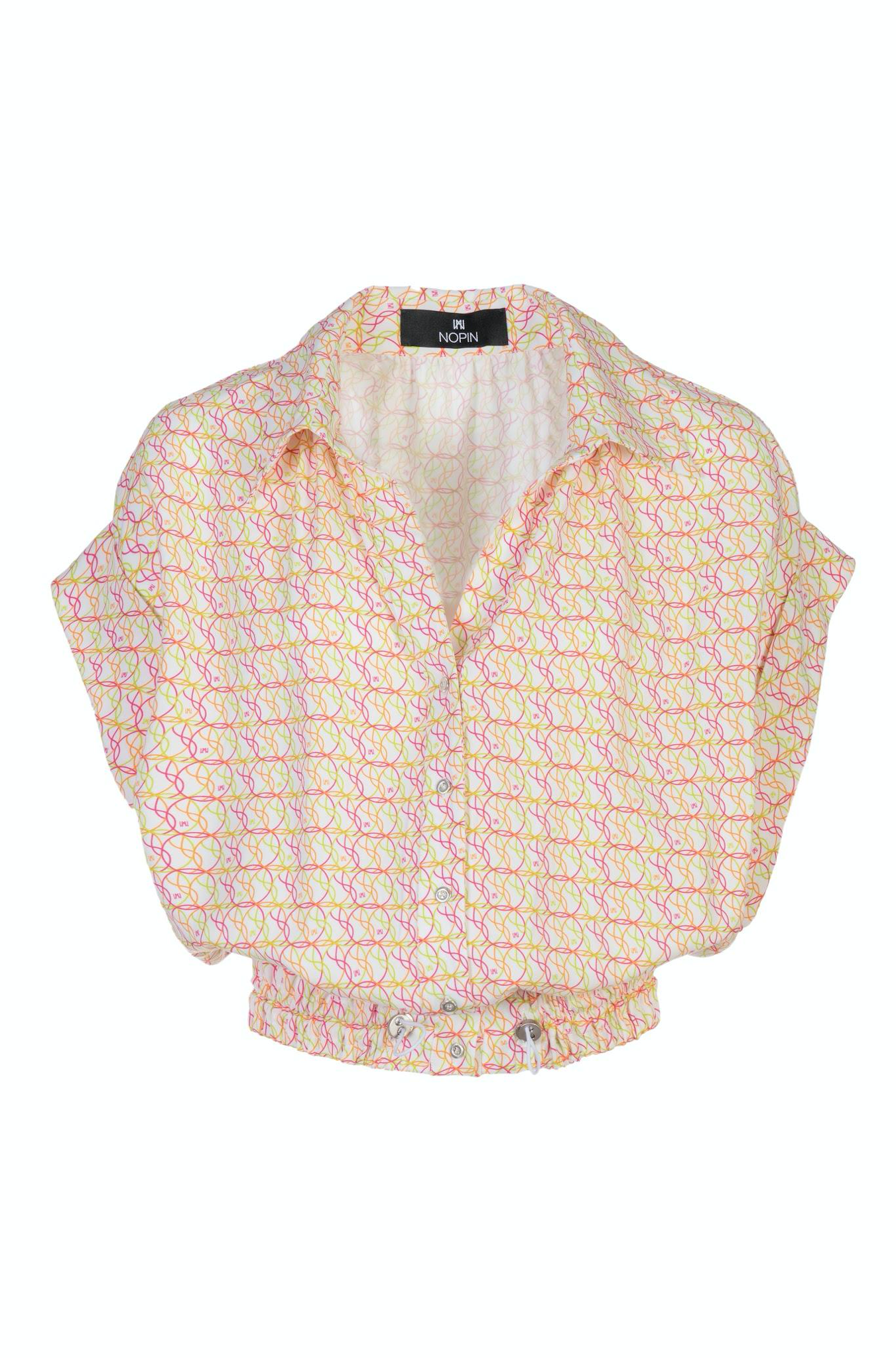 Printed Ruffled Shirt with Elastic