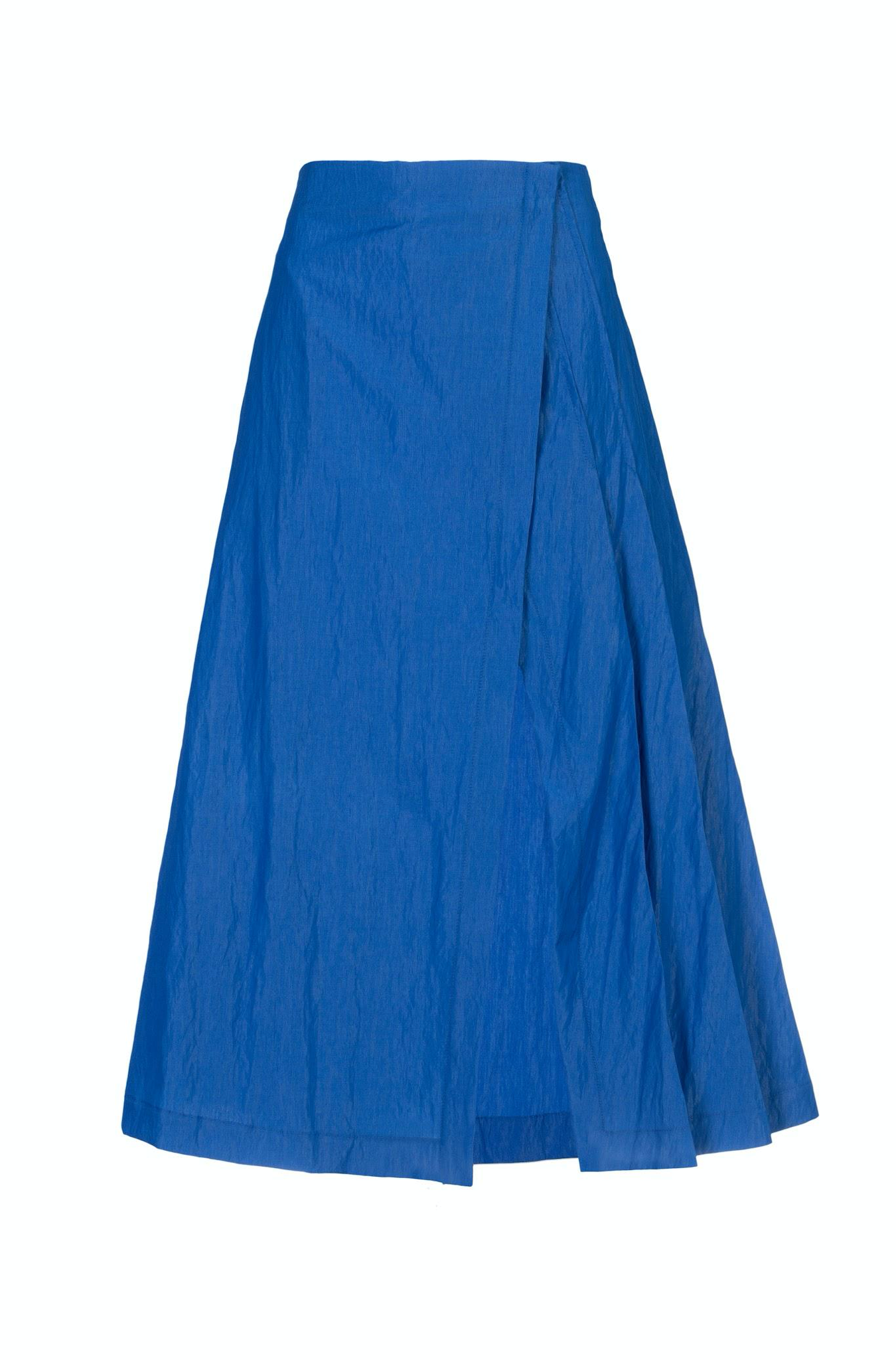 Blue Midi Skirt with Pleats