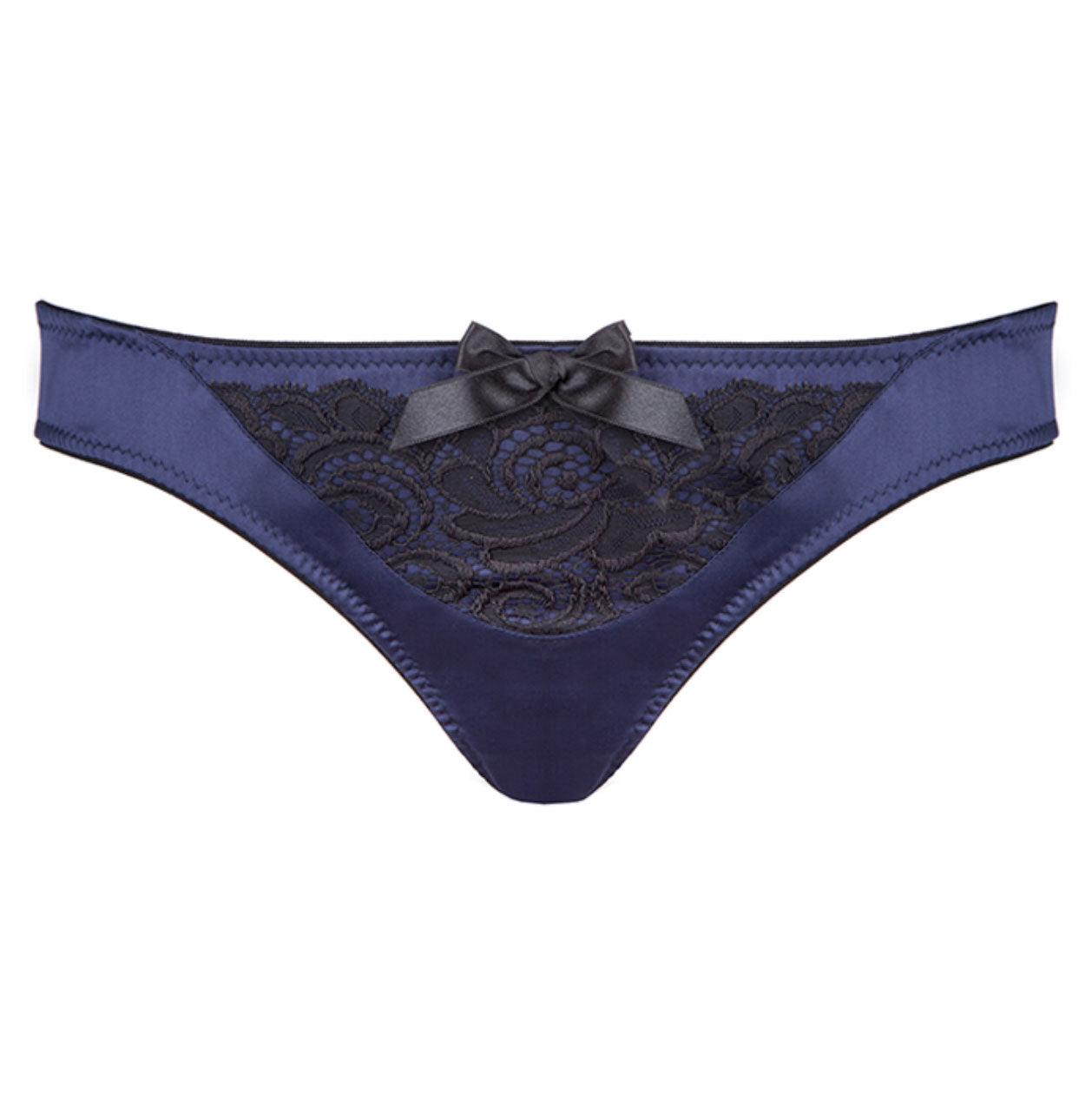 Signature Navy Lace-Front Brief