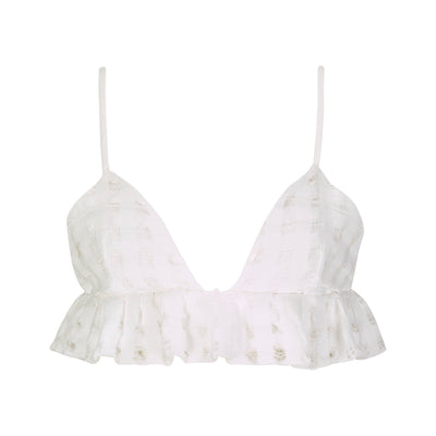 Organic Cotton Bralette with Double Frill