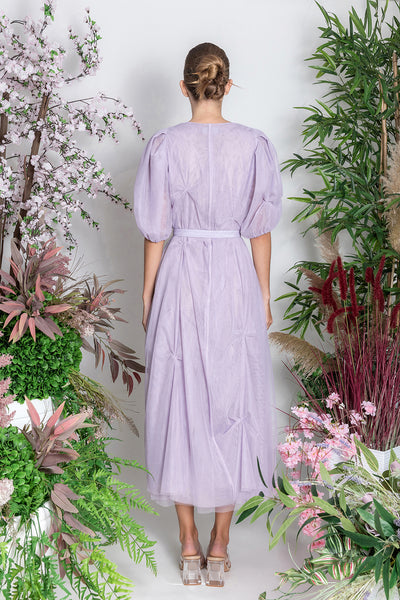 Lilac Recycled Tulle Dress with Belt